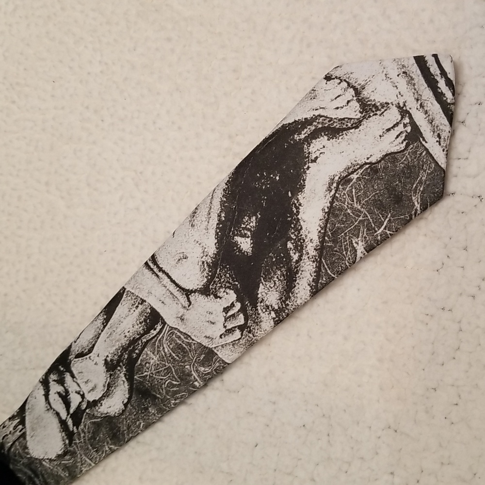 Ralph Marlin Original "The Thinker" Men's Necktie / Grey, Black, White